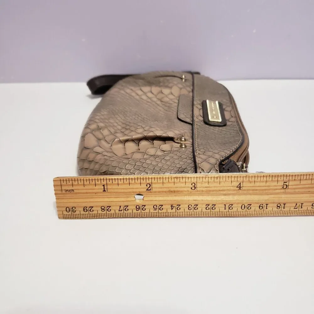 Kim Roger's Faux Snake Reptile Skin Purse Crossbody Wristlet Clutch Women's...